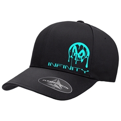 Infinity Blue Drippy Mobius Snapback Hat - Black 